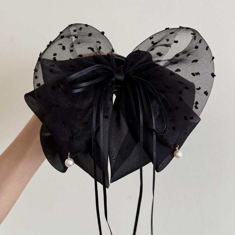 

Милая заколка для волос с пайетками и кружевом в виде банта-бабочки, женская, 2025, для полуприподнятого хвоста, заколки-крабики, заколки-акулы, стильный аксессуар для волос