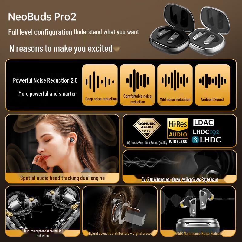Edifier NeoBuds Pro 2 Wireless Noise Cancelling Earbuds