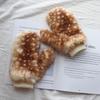 Warm Gloves Deer Pattern Thickened Plush Gloves Collar Leg Cuffs Christmas Themed Adjustable Straps Winter Headgear