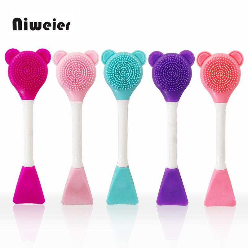 Bear-Shaped Double-Headed Cleansing and Makeup Brush Tool
