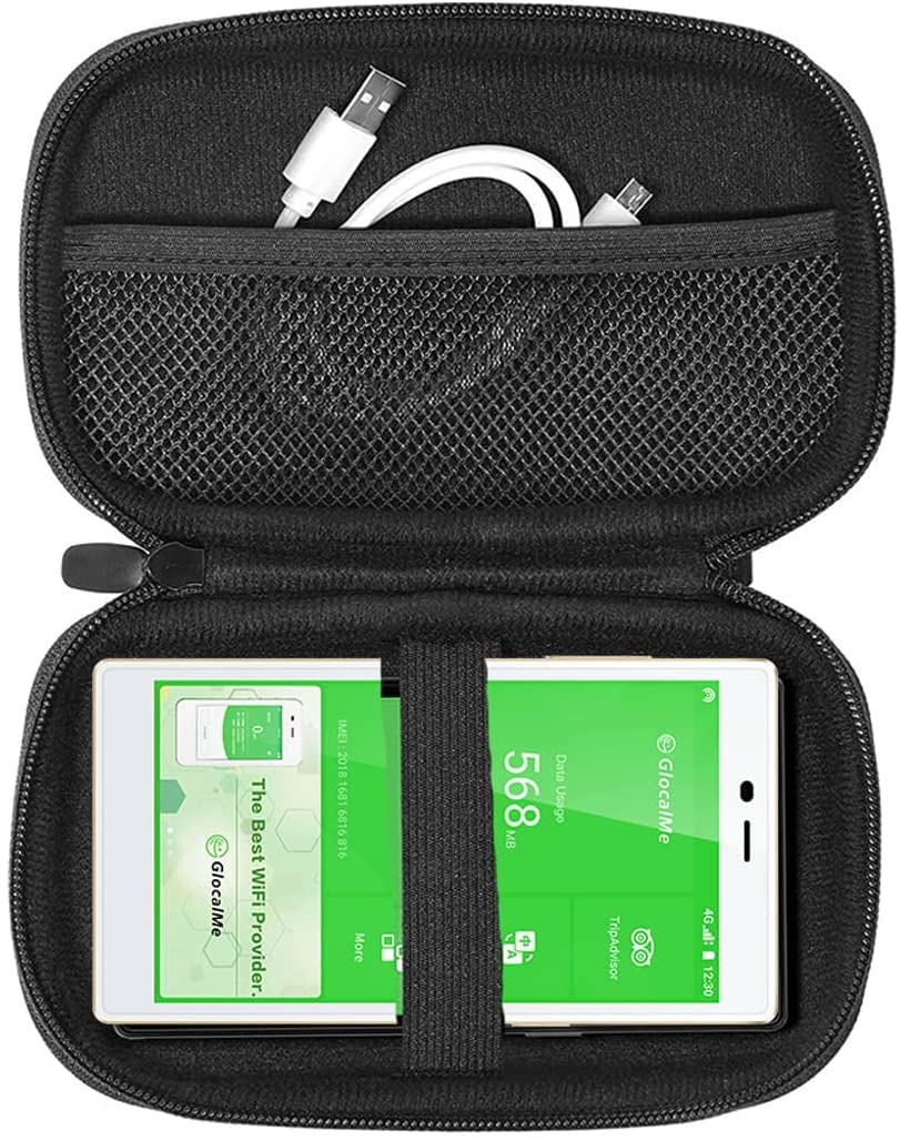 

GlocalMe Travel Case a storage case and protective cover for GlocalMe mobile router G4 Includes mesh pockets for storing cords and [Official Sales],