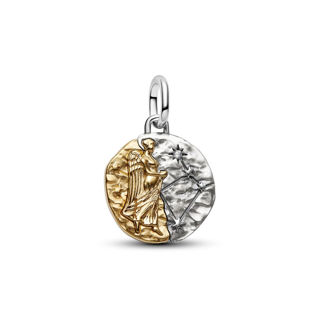 New Arrival 12 Constellation Dangle Charm Two Tone Gold Silver Pendant DIY Bracelet Bead Jewelry Gift For Women