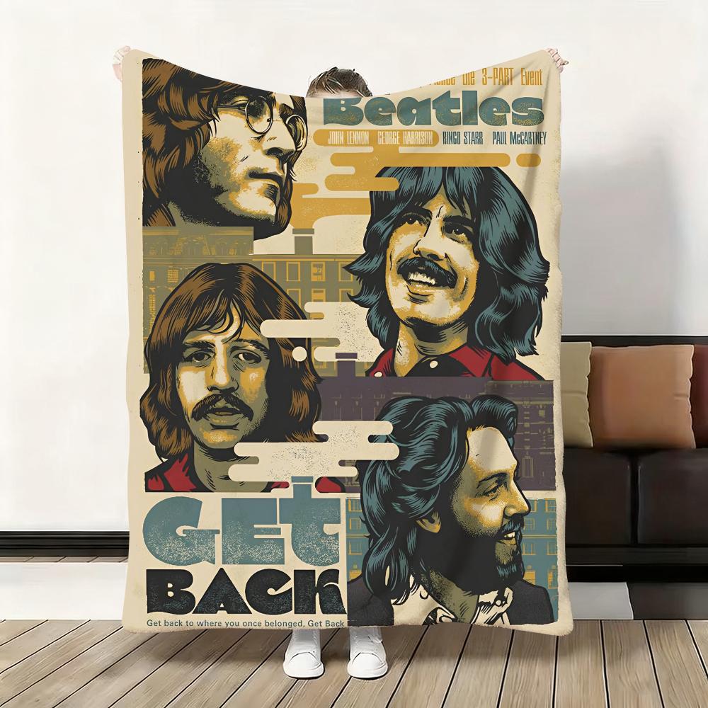 1pc Band The B-Beatles Cool Throw Flannel Fluffy Soft Blanket Warm Skin-Friendly Throw for Sofa Bed Office Nap Winter