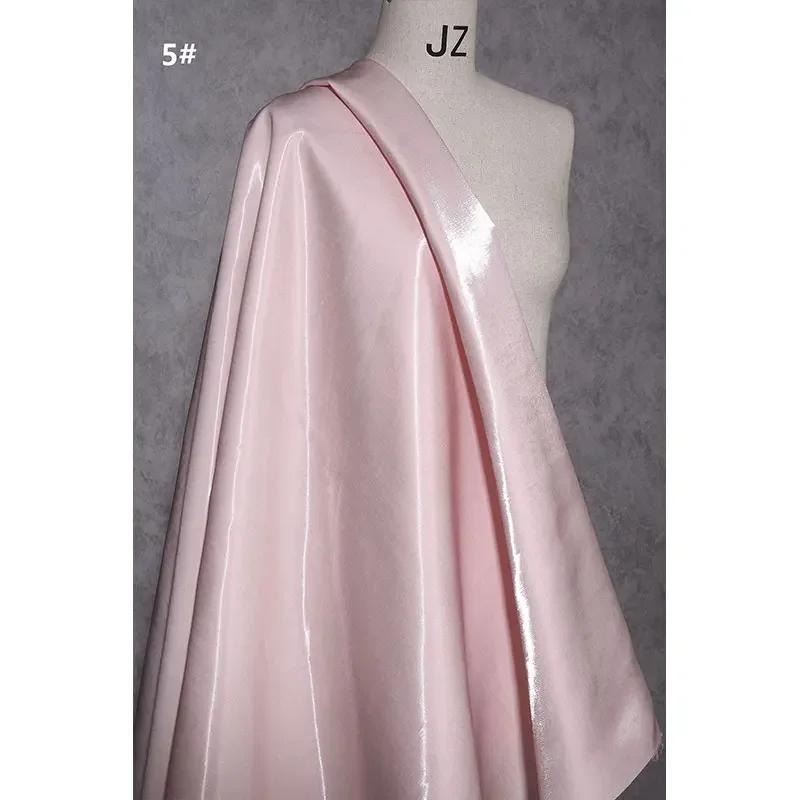 150Cm Wide Luxury Glossy Metallic Liquid Satin Fabric Galaxy Shiny Cloth Crafts for Fashion Designer Show Dress Comfort Material
