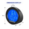 Solar Powered Car Clock Dashboard Thermometer Auto Electronic Watch Clock Led Digital Display with Back Luminous Car Accessories