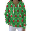 Ladies' Loose And Comfortable Drawstring V-neck Long Sleeved Christmas Printed Sweatshirt