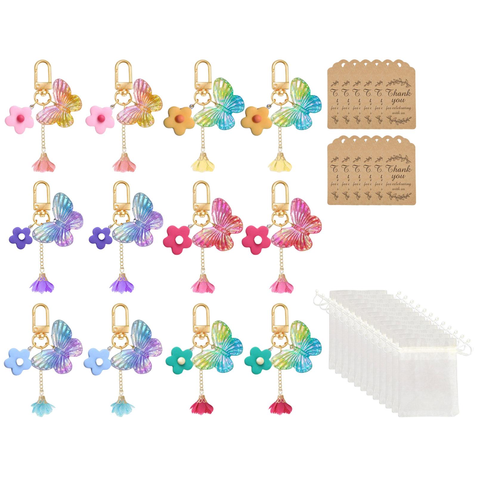 

Sunflower Designs Keychain Ornament Functional Sunflower Key Chain Charm Elegant Keyrings with Butterfly Pendant