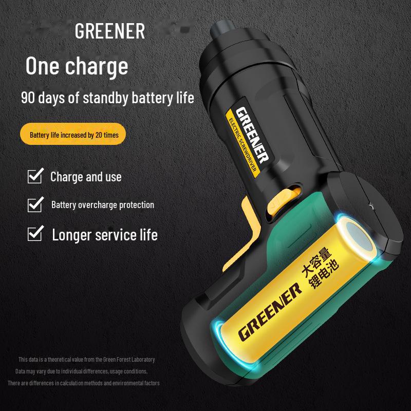 Set șurubelniță electrică reîncărcabilă tip T Green Forest & set de găurit