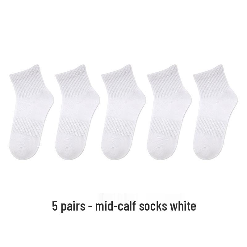 Unisex Ankle & Mid-Calf Sports Socks - Solid Colors for All Seasons