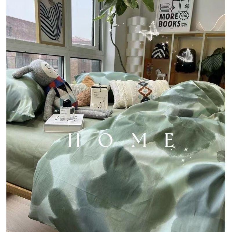 

Мультяшный Идиллический Стиранный Хлопок Стежок Для Дома Двуспальный Пододеяльник Набор из Четырех Предметов Студенческое Общежитие Набор из Трех Предметов Постельное Белье 150*200cm single quilt cover Wonderful love