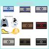 Aotddor Patch Drapeaux Asiatiques Brodé Autocollant en Tissu Drapeau Israélien Bande Magique Patch de Bras