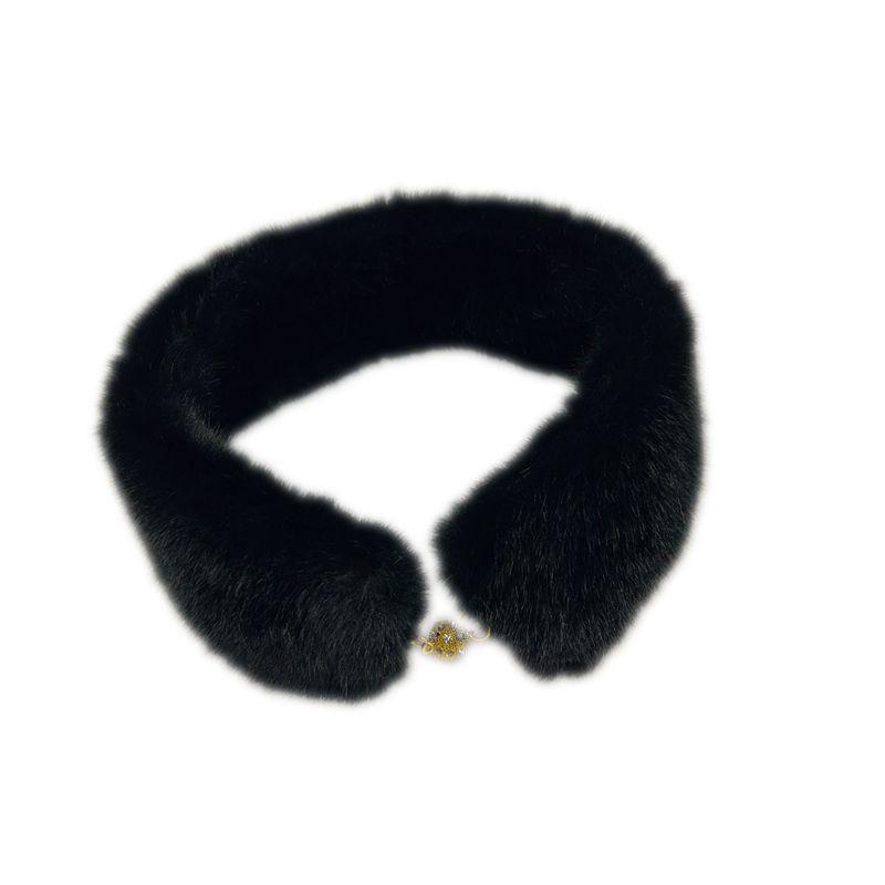 Double-Sided Faux Mink Fur Snood: Warm Plush Magnetic Buckle Scarf & Neck Protector for Women