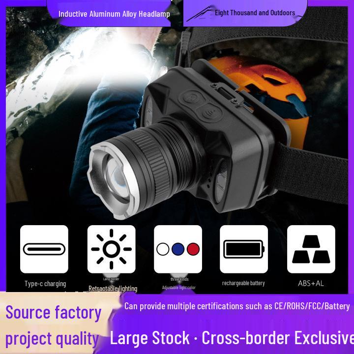 Aluminum Alloy 10W White Laser Headlamp: High-Intensity, Head-mounted Flashlight for Outdoor Fishing