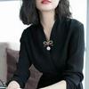 French Pearl Anti-Exposure Blazer Insert Accessory Single Pin Brooch Mourning Brooch