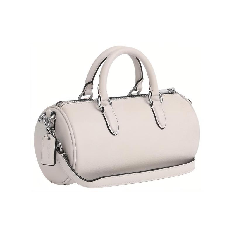COACH Lacey 19 Logo Leather Shoulder Crossbody Tote Small Women's White