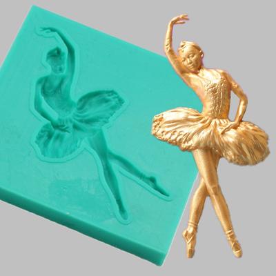 New Ballet Girl Dance Shape Silicone Cake Decorating Molds Lace Chocolate Cake Mould for Party Wedding
