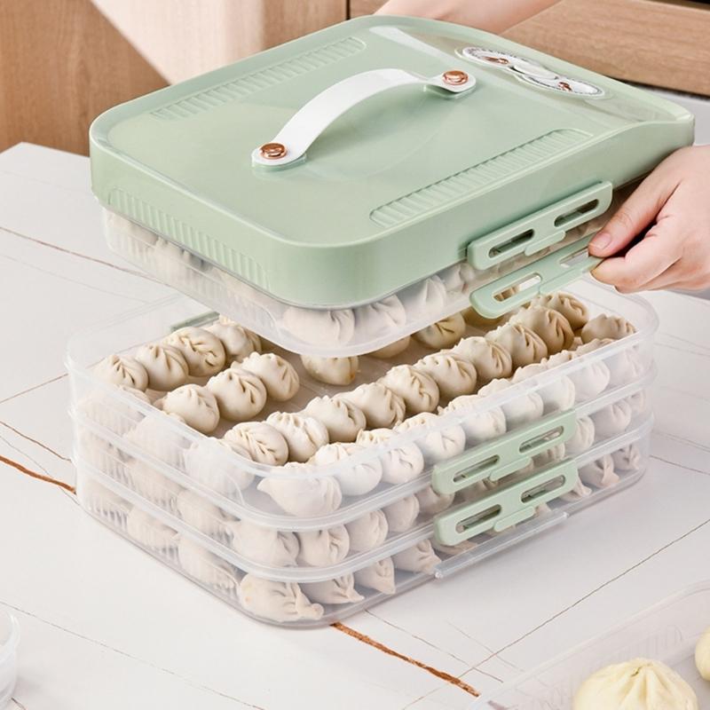 Durable PP Multi Layer Freezer Box Practical Multi Layer Fridge Storage Container For Home And Office Refrigerators