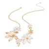 Drip Oil Trendy Floral Necklace Vintage Women Pendant Necklace Flower Collarbone Chain  Daily Wear
