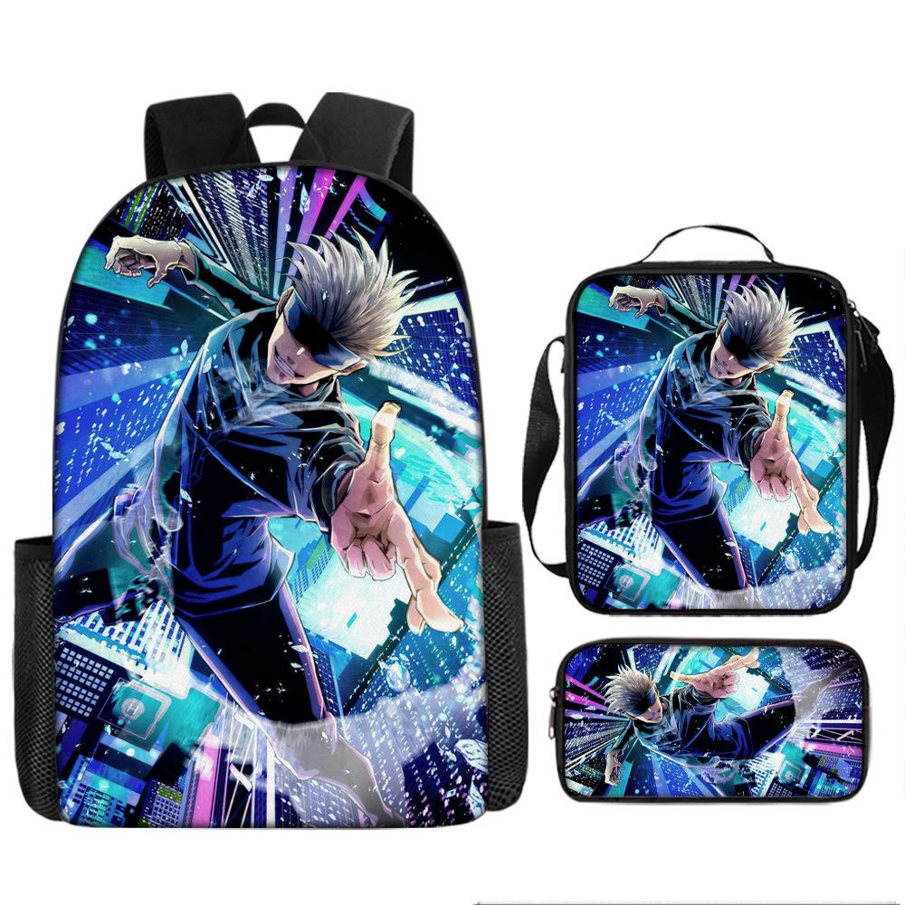 Spell Return Battle School Bag Elementary School Student Animation Backpack Large Capacity Three-piece Set