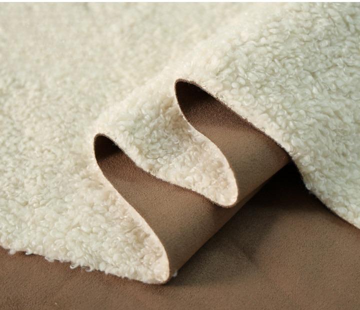 Suede Velvet Composite Lamb Wool Fabric Winter Thickening Warm for Diy Sewing Clothing  Wholesale Cloth