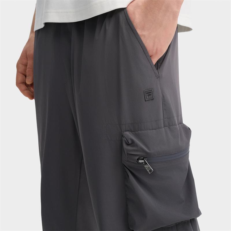 New FILA Casual Pants Men's Bamboo Charcoal Gray F11M435802FDY