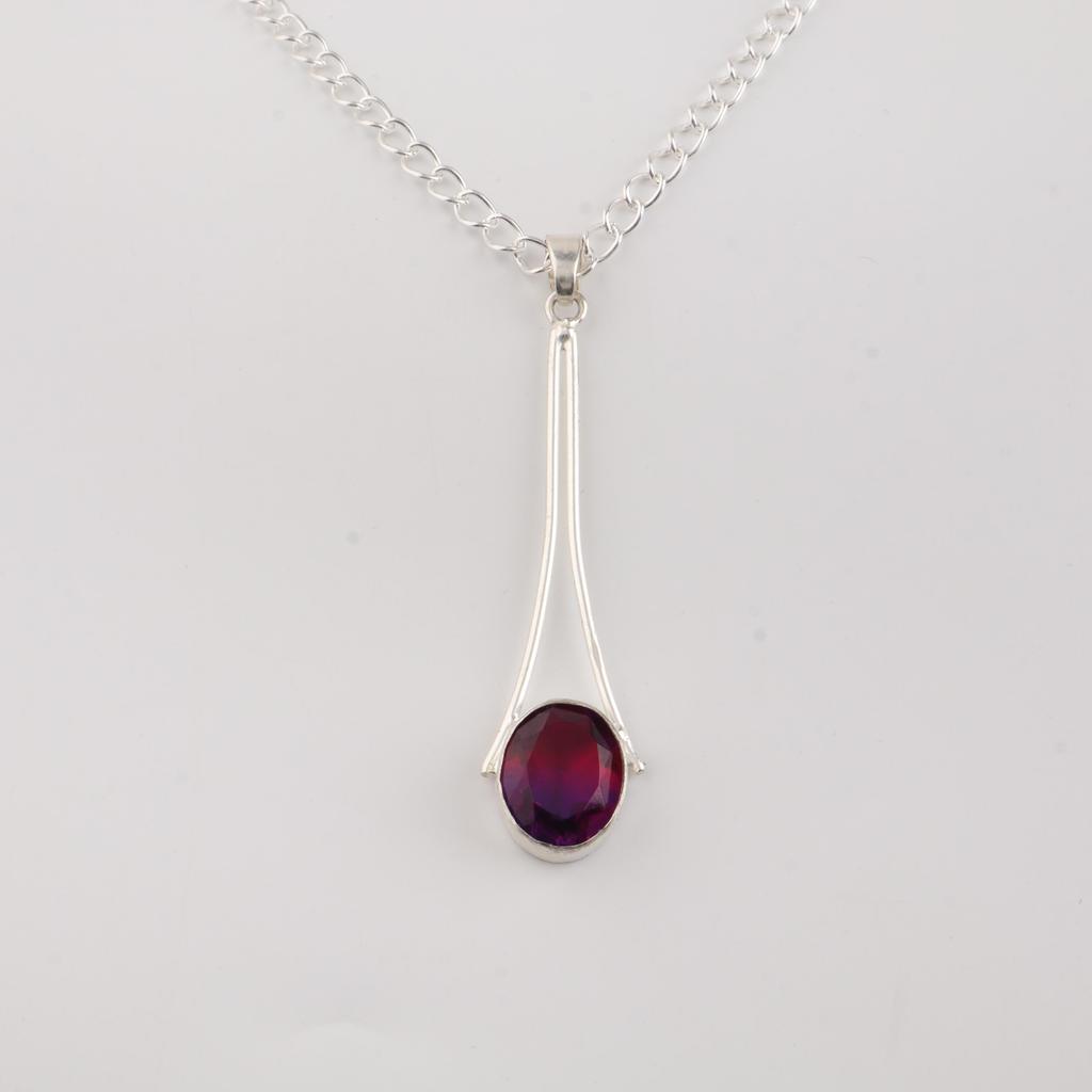Bio Tourmaline Gemstone 925 Sterling Silver Handmade Jewelry Women Pendant 1.79" For Engagement Gift PP-69-21