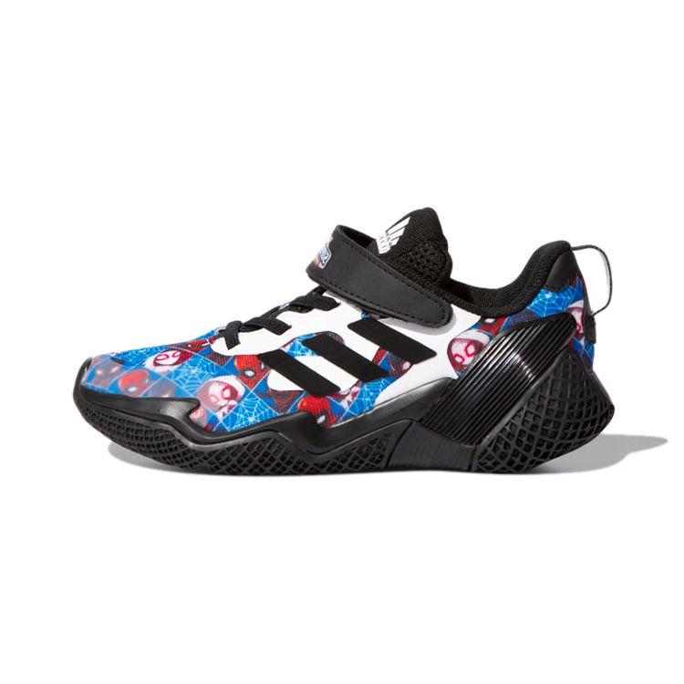 Adidas Marvel X  4Uture Rnr Superhero Spider-Man Collaboration Casual Durable Low-Top Running Shoes Kids Sneakers Black White Blue G55844