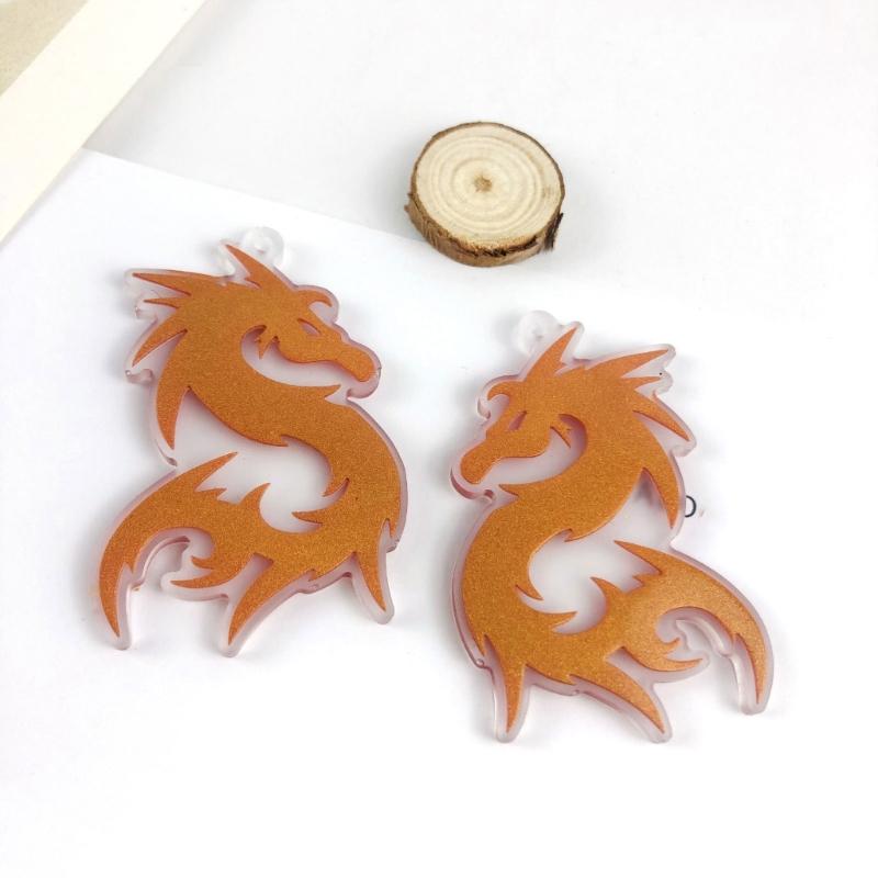 6Pcs Epoxy Assembled Molds Geometric Dragon Shape Earrings Pendant Mold Phone Keychain Pendant Silicone Mold for Decor