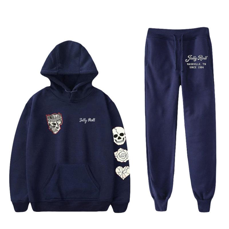 

Толстовки с капюшоном Jelly Roll 2D + спортивные штаны для отдыха, спортивный костюм, мужские и женские комплекты 5XL