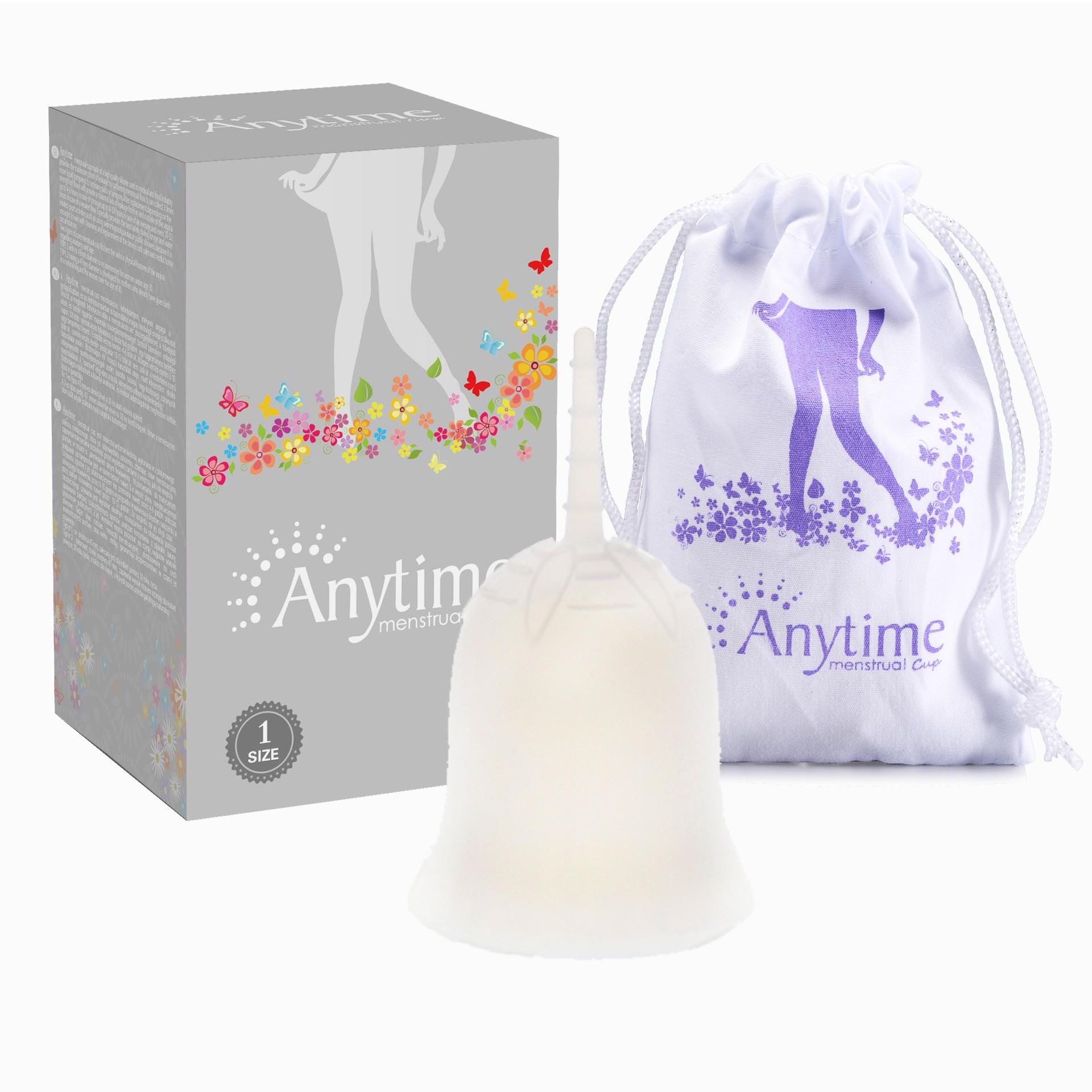 

Силиконовая менструальная чаша Anytime для начинающих — многоразовая, удобная и простая в использовании Clear Large