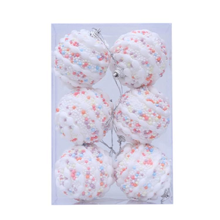 

Holiday Party Foam Ornaments with 6cm Colorful Specks Lightweight Christmas Tree Decoration for Home Commercial Use