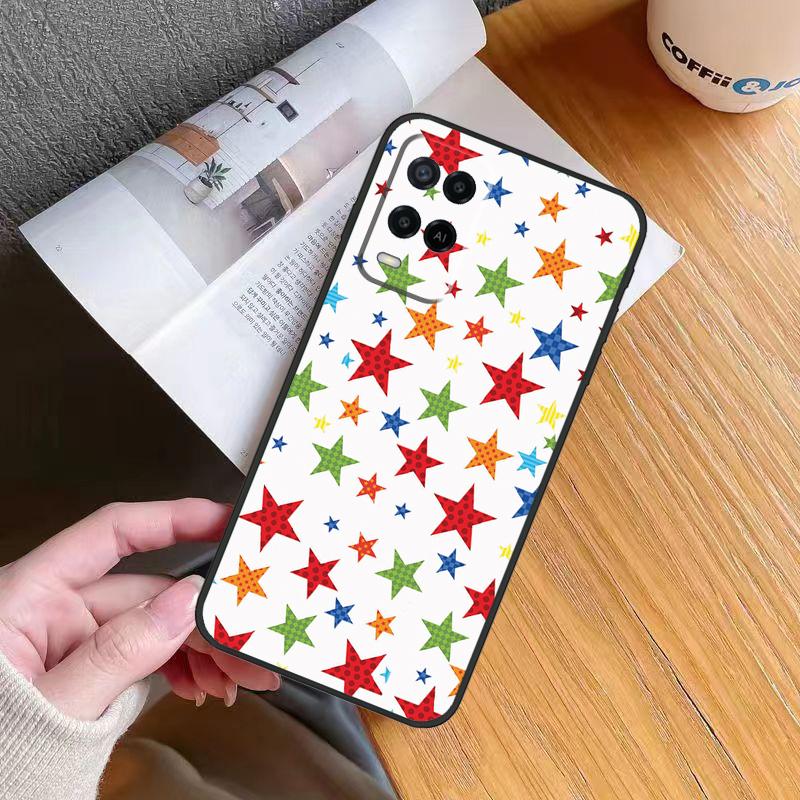 

STARS COLOURFUL Case For OPPO A17 A16 A15 A78 A98 A54 A74 A94 A76 A96 A77 A52 A72 A5 A9 A53 A54s A57s Cover OPPO A53S 2020
