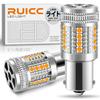RUICC S25 LED Turn Signal Bulbs for Single Super Turn Latest Model with Cooling Compatible with 1156 and G18 LED Vehicle Inspection Pack of 2 12V-24V