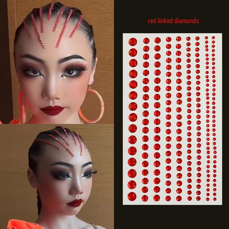 Lateinamerikanischer Tanz Strass Kopfschmuck für Ballroom Wettbewerb - Selbstklebendes Hochsteckfrisur Accessoire