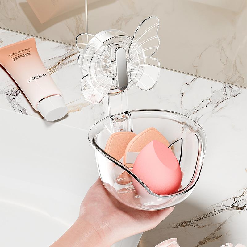 Bathroom Storage Rack Punch-free Storage Box Bathroom Suction Cup Wall-mounted Washbasin Makeup Storage Rack