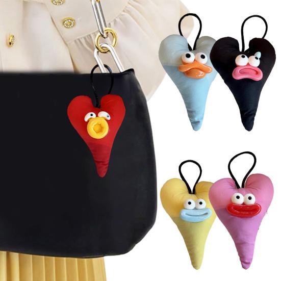 Large Mouth Cartoon Doll Keychain With Lanyard Bag Hanging Decoration