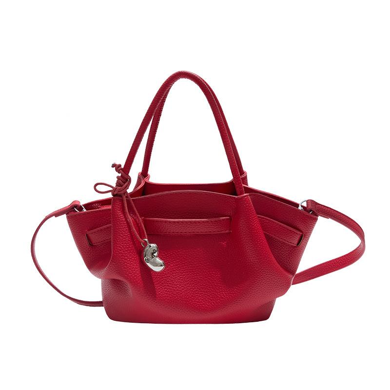 Large Capacity Senior Sense of Shape Soft and Durable Fashion Exquisite New Light Luxury Commuting Slanting Across the Shoulder Handheld Bucket Bag