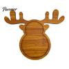 Solid Wood Appetizer Platter Christmas Tree And Elk Serving Tray, Durable Partitioned Wooden for Guests Food Platter, Decorative Dinnerware