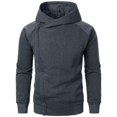 Men's Hoodies Spring Fall Side Zippers Hooded Sweatshirts for Men Sportswear Slim Fit Solid Color Hoodie