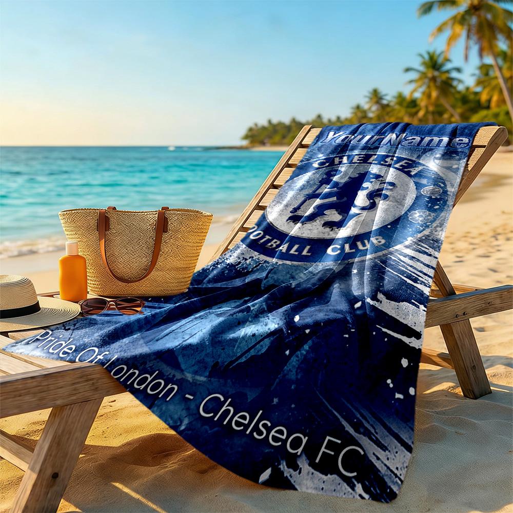 Chelsea Personalized Text Beach Towel Soft Durable Quick-Dry Suitable for Swimming Gym Camping Yoga Vacation