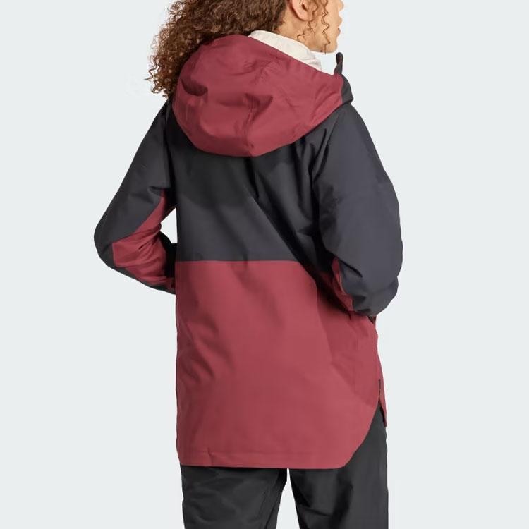 Adidas Terrex Xperior 2L Lined Rain.Rdy Anorak Color Block Logo Waterproof Jacket Women Jacket Shadow-Red IB4223