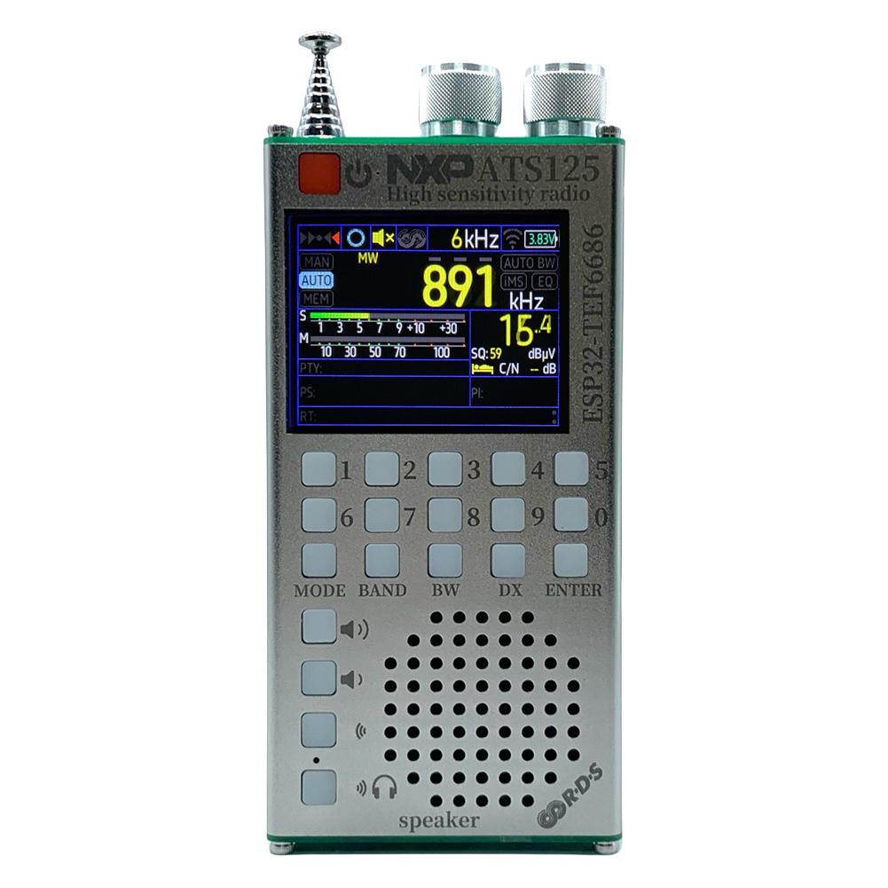 ATS125 High Sensitivity Radio LCD Color Screen RDS Data Display Radio Hand-Held Radio Receiver for Bluetooth-Compatible Speakers