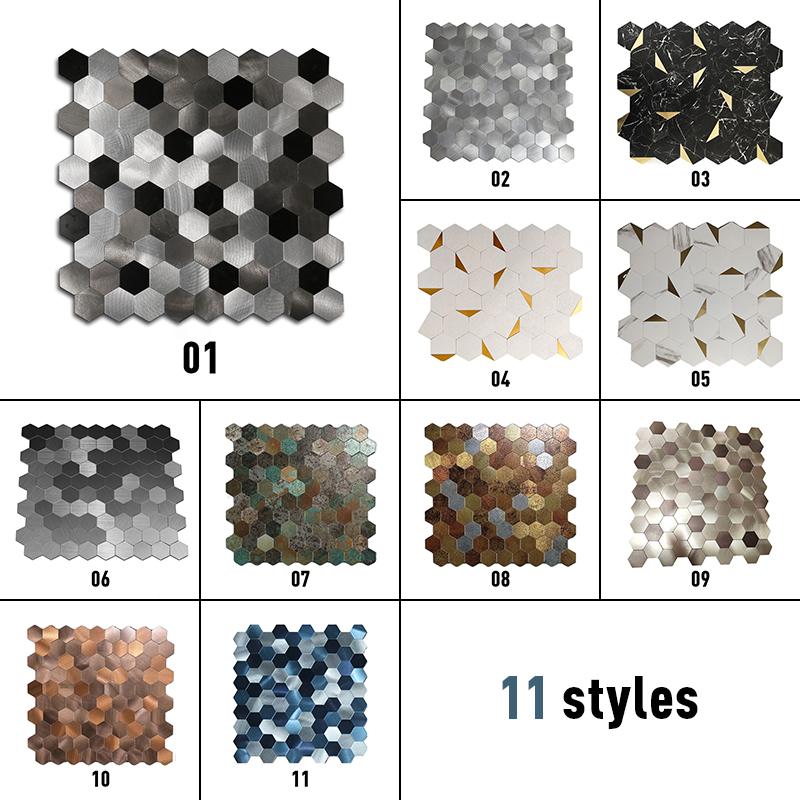 Mosaic Sticker Wall Tile Peel And Stick Self Adhesive Waterproof Wall Panel Kitchen Bathroom Backsplash Background Decor Decals