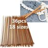 36-piece Carbonized Bamboo Crochet Hook With Single Head, Complete Bead Kit Crochet Accessories.