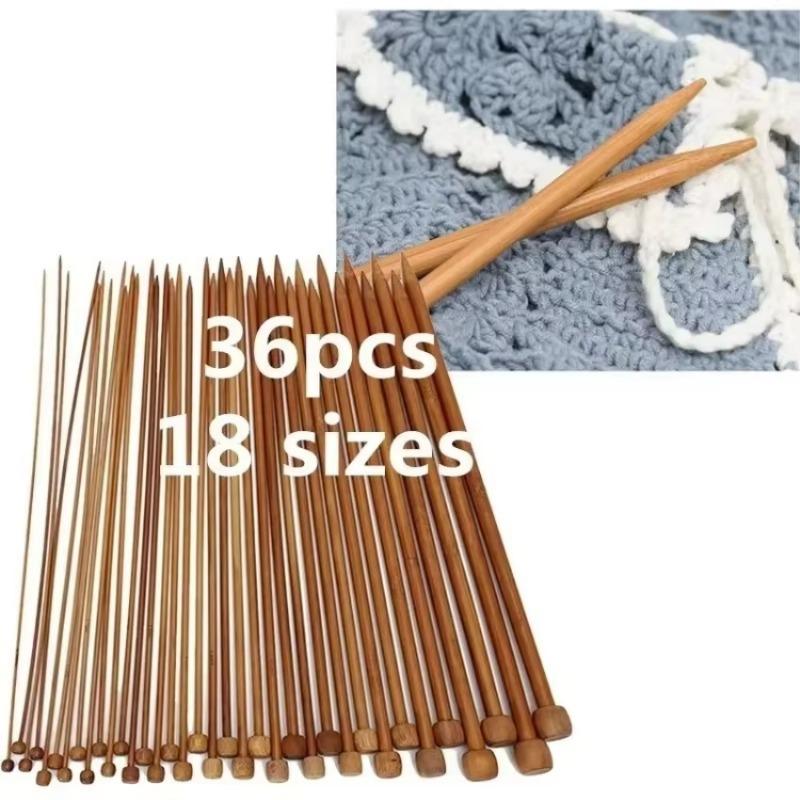36-piece Carbonized Bamboo Crochet Hook With Single Head, Complete Bead Kit Crochet Accessories.