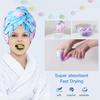 1pc Children's Printed Microfiber Dry Towel, Quick Drying Soft Towel with Button Tie, Wet Hair Wrap Salon Towel Set for Girls