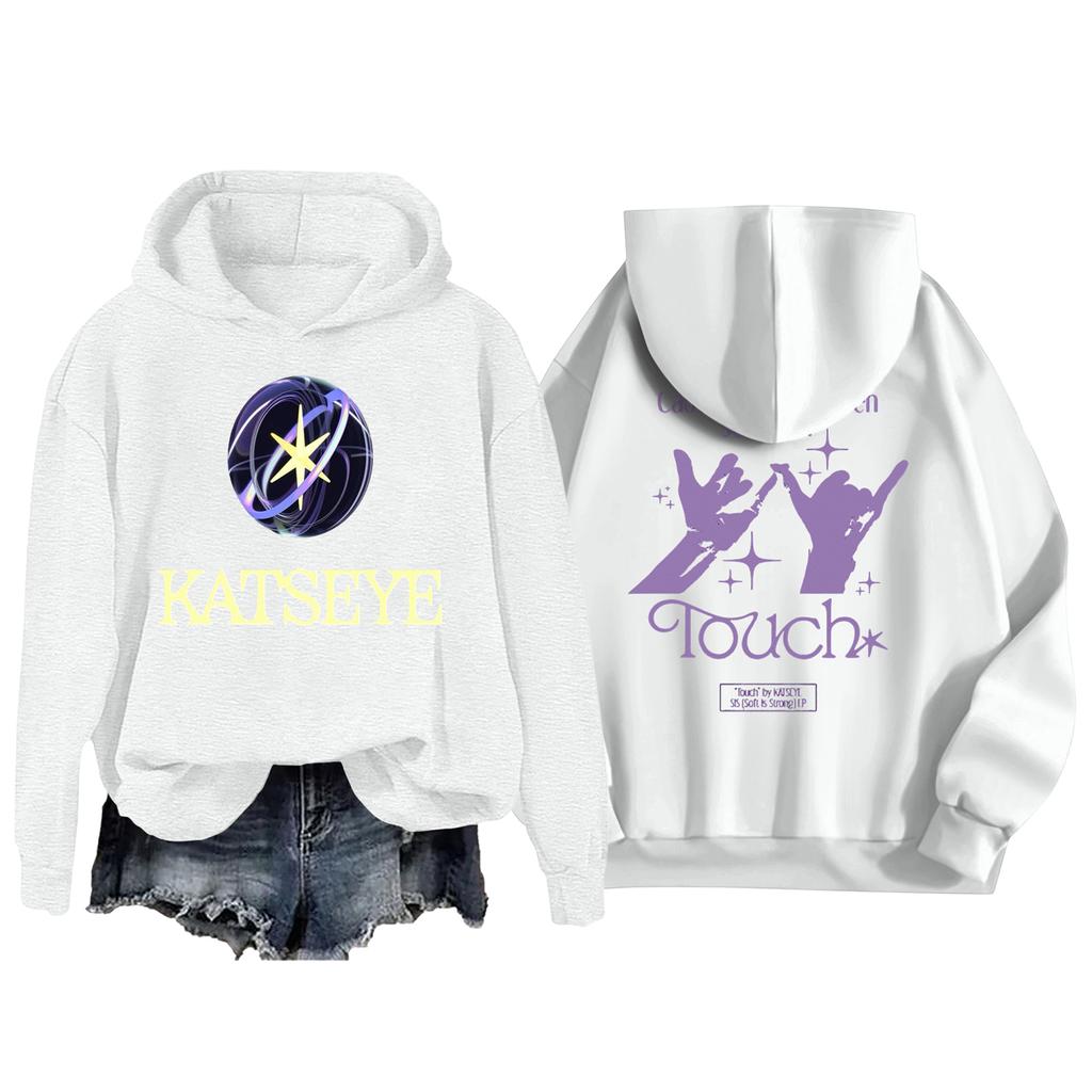 Women's Fashion Casual Long Sleeve Loose Printed Pullover Sports Long Sleeve Hooded Sweatshirt