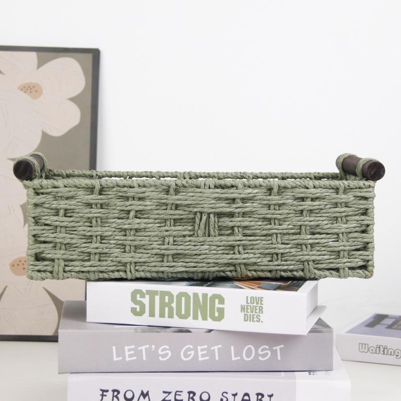 Desktop Storage Basket Household Storage Basket Key Cosmetics Paper Rope Woven Basket Remote Control Sundries Storage Box