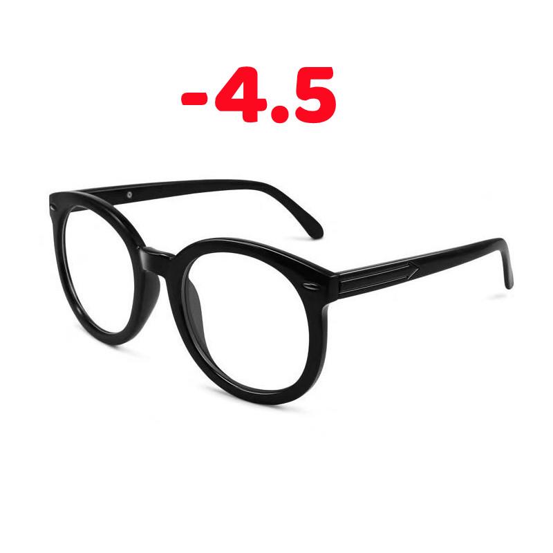Diopter -0.5 To -6.0 Big Size Round Black Myopia Glasses Reading Glasses For Women Men Optical Spectacle Frame Computer Eyewear