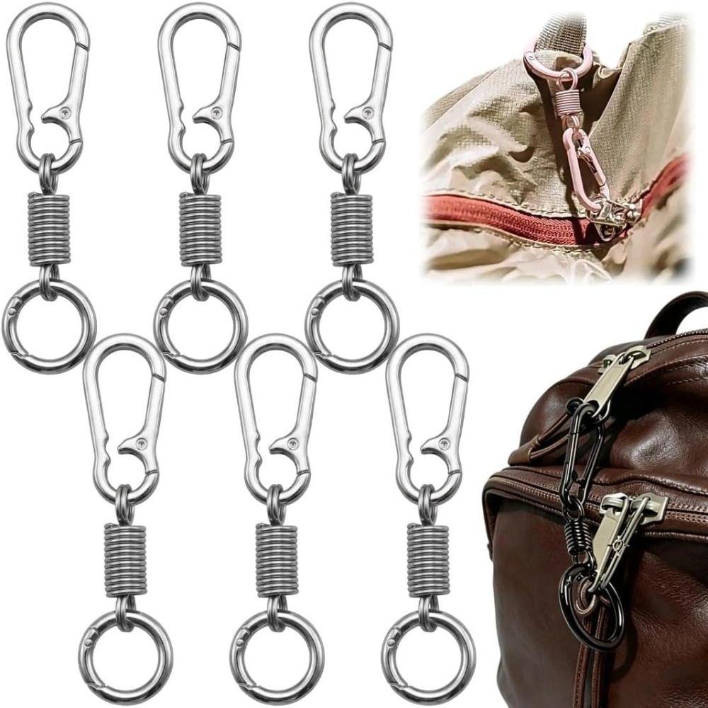 10pcs Multi-Functional Metal Keychains Lightweight Zipper Clips Portable Key Ring Clip Bag